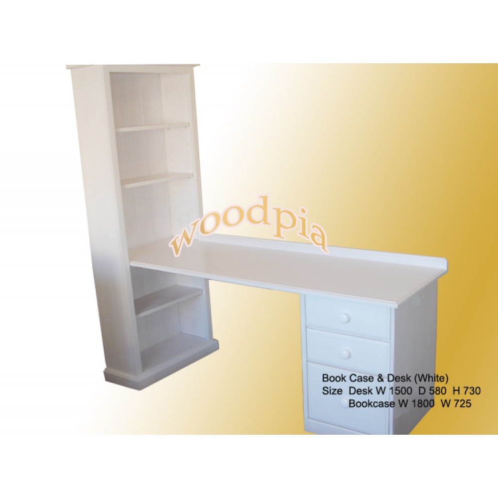 Woodpia | Bookcase with Desk(W)